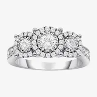 (I / SI2) Love Lives Forever Womens 1 CT. T.W. Lab Grown White Diamond 10K or 14K Gold Round 3-Stone Engagement Ring