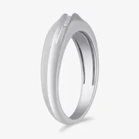 5.5MM Diamond Accent Mined White Sterling Silver Wedding Band