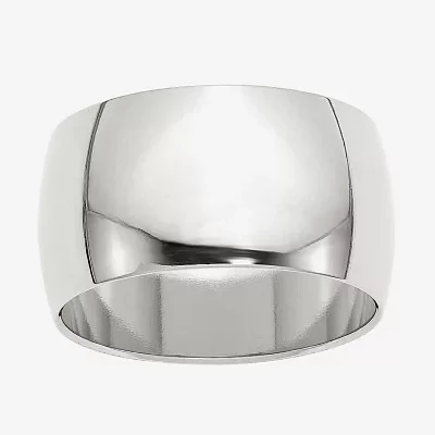 Mens 12MM Sterling Silver Wedding Band