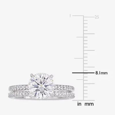 Womens 1/4 CT. T.W. Diamond and Moissanite 14K White Gold Bridal Set