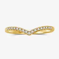 1/10 CT.T.W. Natural Diamond 10K or 14K Gold Chevron Wedding Band