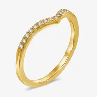 1/10 CT.T.W. Natural Diamond 10K or 14K Gold Chevron Wedding Band