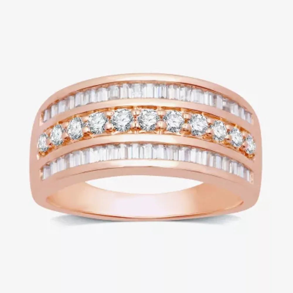 1 CT. T.W. Natural White Diamond 10K Rose Gold Anniversary Band