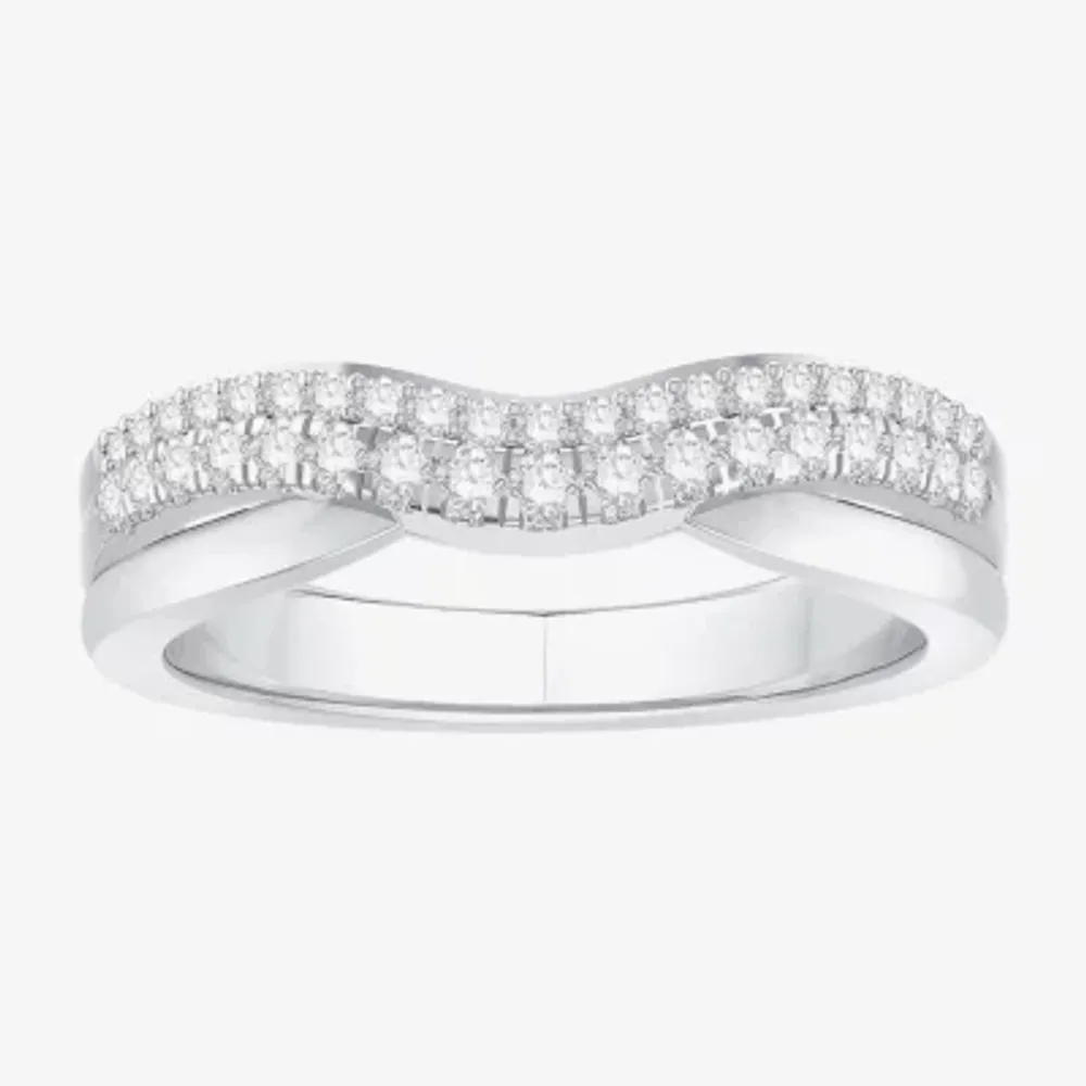 Womens 1 CT. T.W. Mined White Diamond 14K Gold Wedding Ring Guard