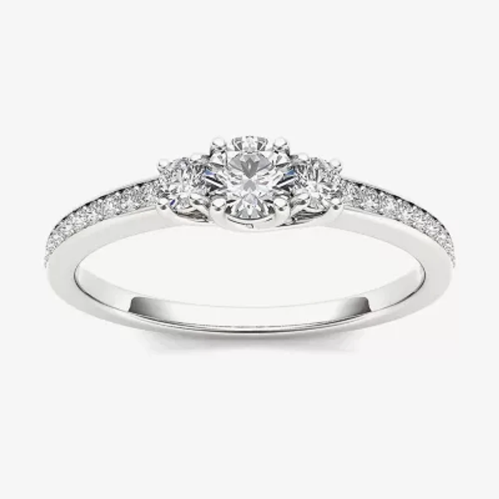 2 CT.T.W. Natural Diamond 14K Gold 3-Stone Engagement Ring