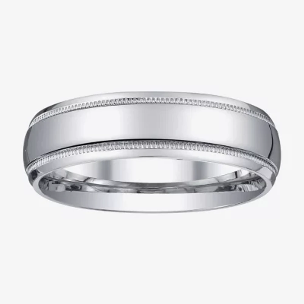 Mens 6mm Sterling Silver Wedding Band