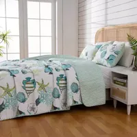 Linery Fish Coral Reversible Quilt Set