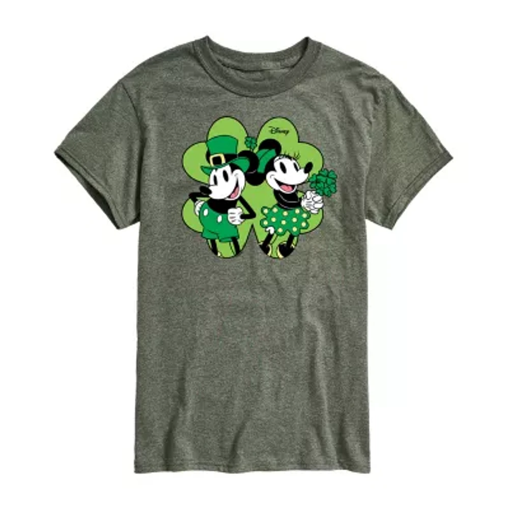 Mens Short Sleeve St. Patrick's Day Mickey Mouse Graphic T-Shirt