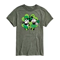 Mens Short Sleeve St. Patrick's Day Mickey Mouse Graphic T-Shirt