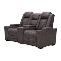 Signature Design By Ashley® HyllMont Dual Power Reclining Loveseat with Console