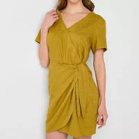 a.n.a Womens Short Sleeve Wrap Dress