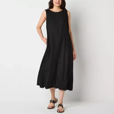 Liz Claiborne Womens Sleeveless Midi A-Line Dress