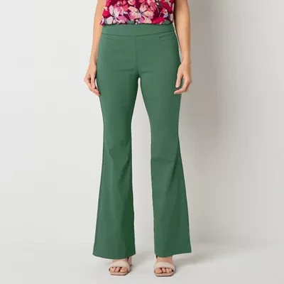 Liz Claiborne-Tall Lisa Womens Mid Rise Flare Pull-On Pants