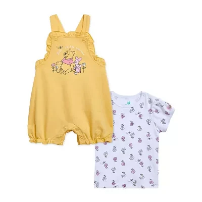 Disney Baby Girls 2-pc. Winnie The Pooh Shortall Set