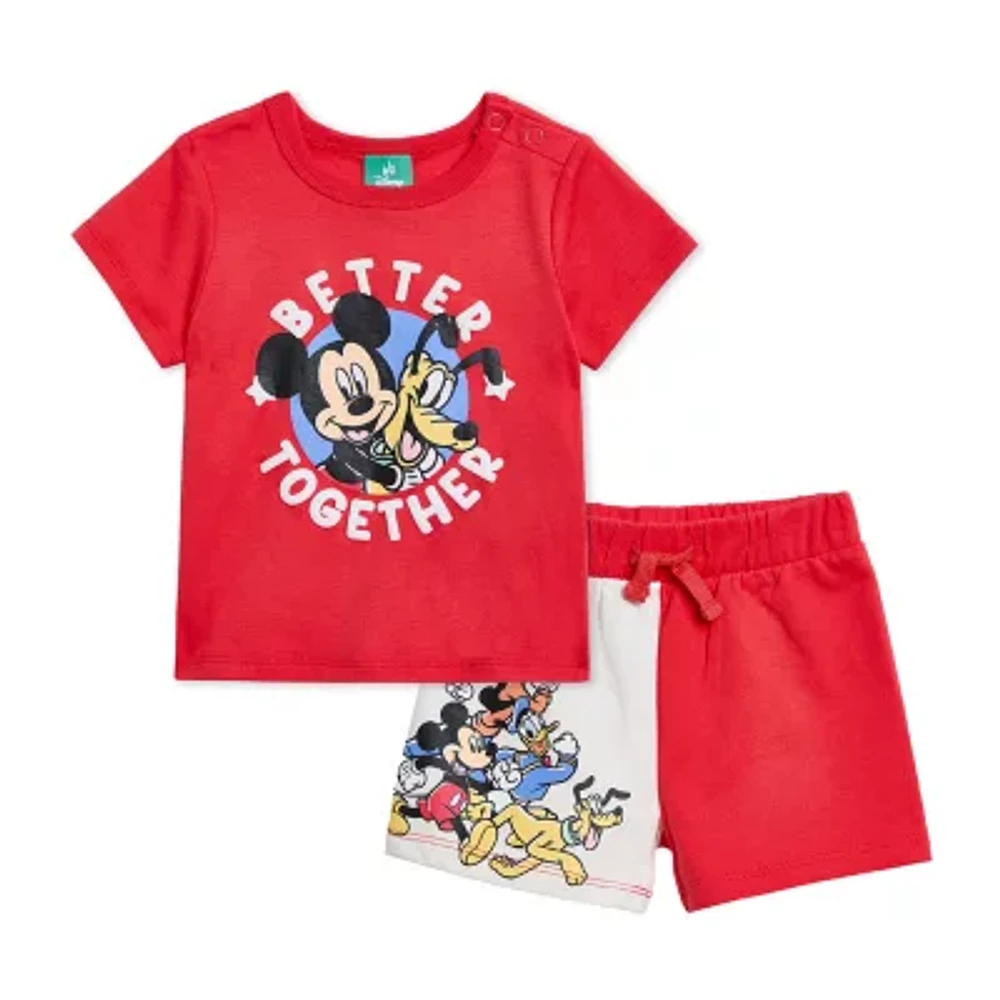 Disney Baby Boys 2-pc. Mickey and Friends Short Set
