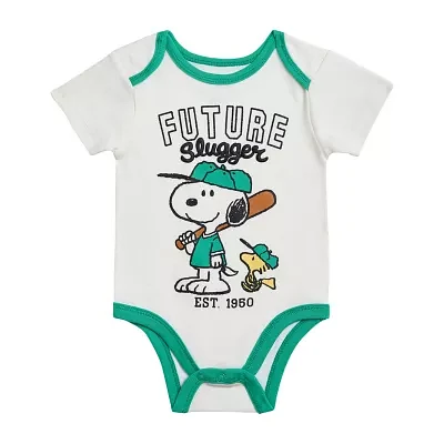 Baby Boys Short Sleeve Snoopy Bodysuit