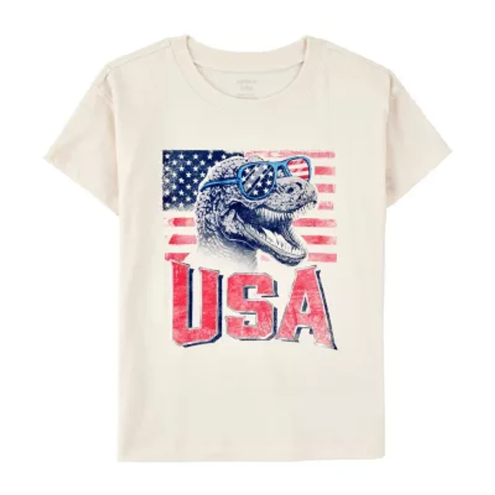Carter's Little & Big Boys Americana Round Neck Short Sleeve Graphic T-Shirt