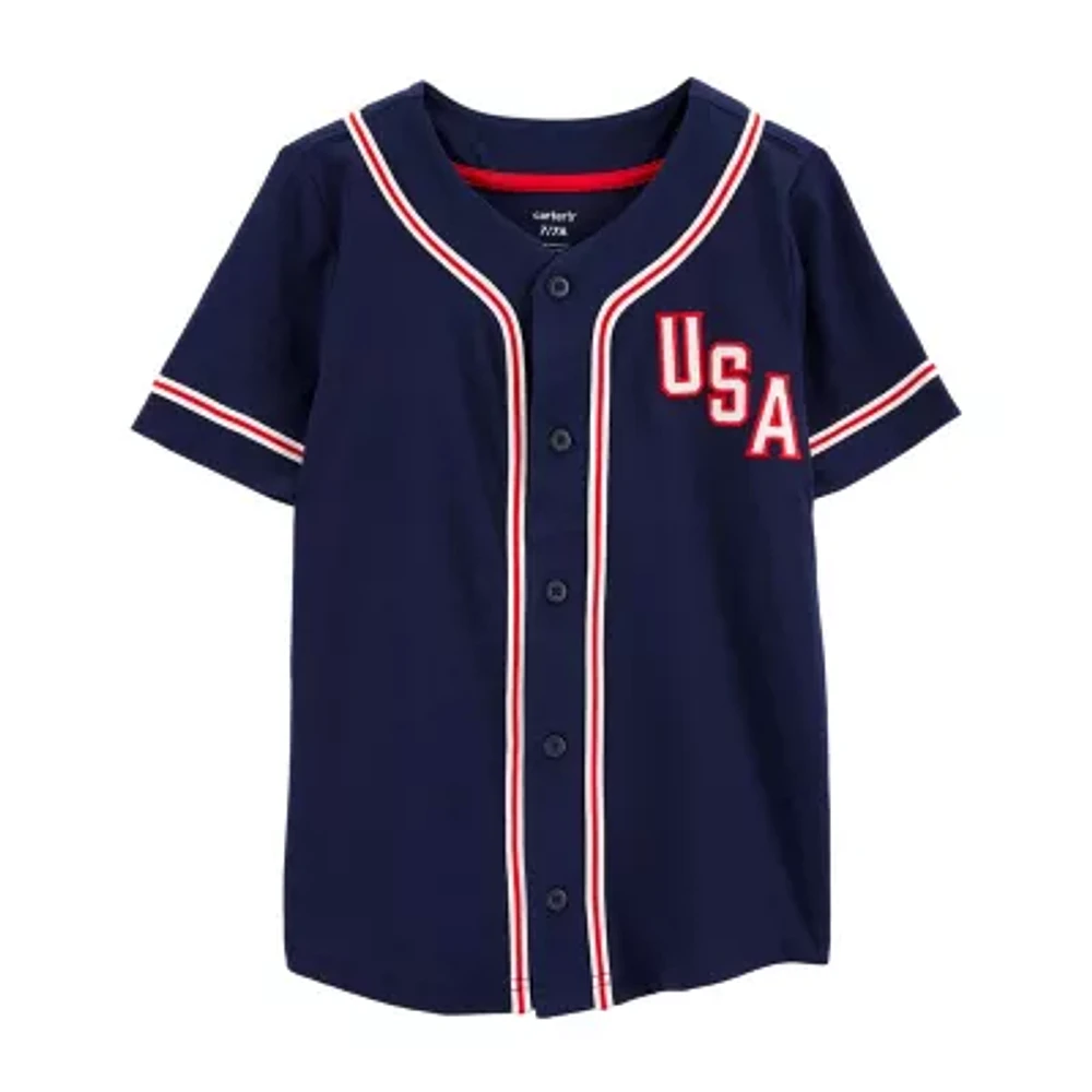Carter's Little & Big Boys Americana Short Sleeve Button-Down Shirt