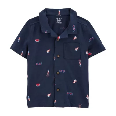 Carter's Toddler Boys Americana Short Sleeve Button-Down Shirt