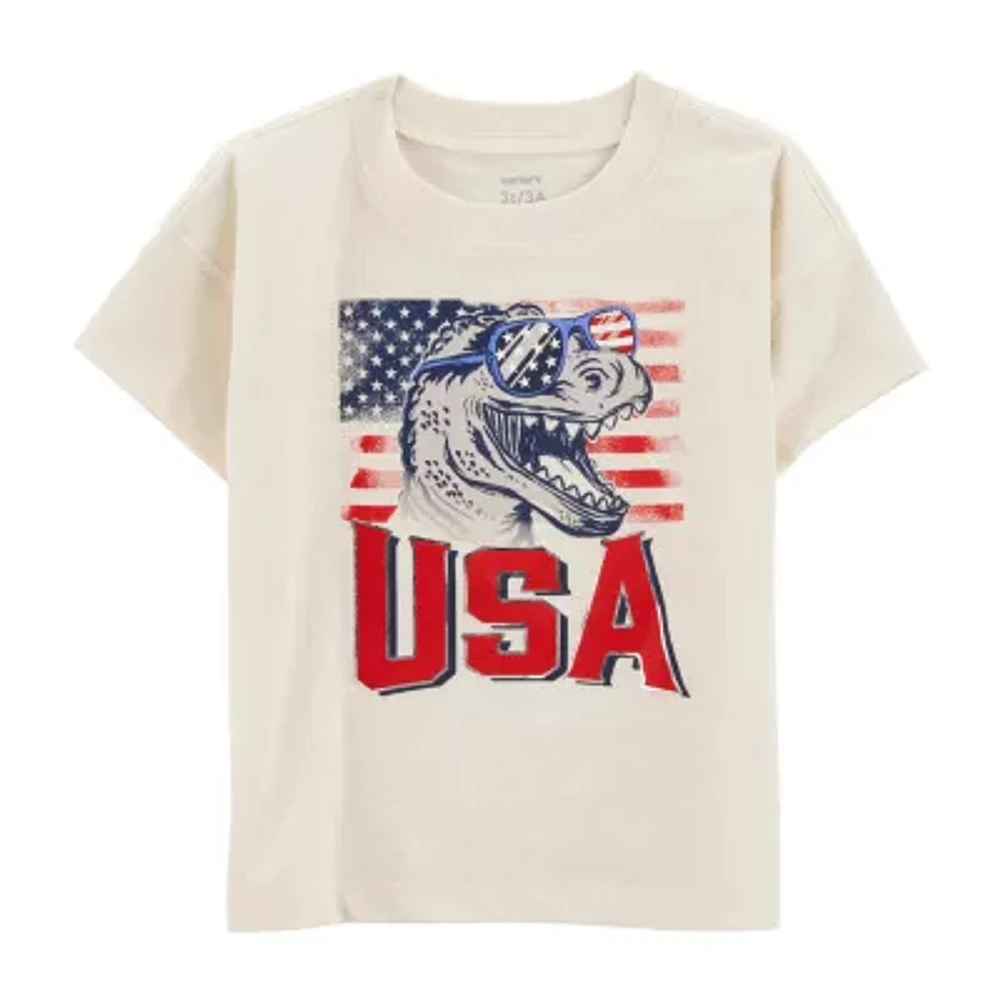 Carter's Toddler Boys Americana Round Neck Short Sleeve Graphic T-Shirt