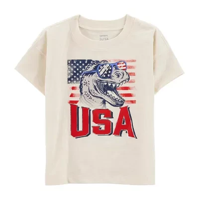 Carter's Toddler Boys Americana Round Neck Short Sleeve Graphic T-Shirt