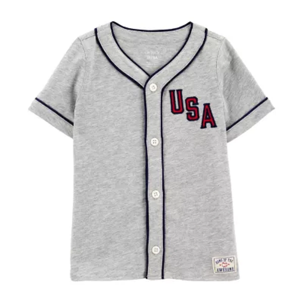 Carter's Toddler Boys Americana Short Sleeve Button-Down Shirt