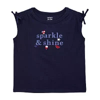Carter's Toddler Girls Americana Round Neck Short Sleeve Graphic T-Shirt
