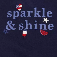 Carter's Toddler Girls Americana Round Neck Short Sleeve Graphic T-Shirt