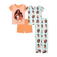 Disney Collection Little & Big Girls 4-pc. Moana Pajama Sets
