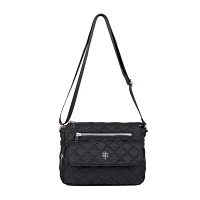 Julia Buxton Nylon Organizer Crossbody Messenger Bag