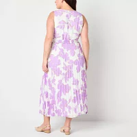 Studio 1 Womens Sleeveless Floral Midi Maxi Dress Plus