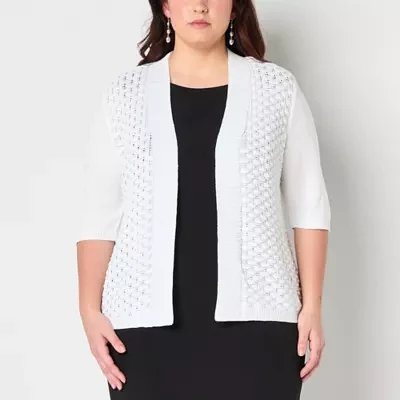 Perceptions Womens Elbow Sleeve Shrug Plus