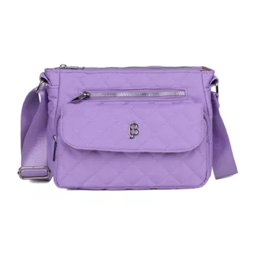 Julia Buxton Nylon Quilted Organizer Crossbody Bag