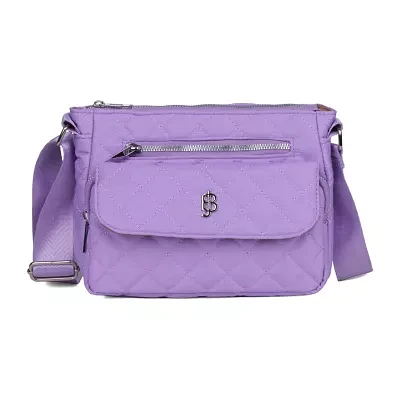 Julia Buxton Nylon Quilted Organizer Crossbody Bag