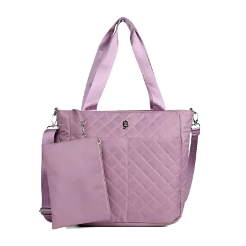 Julia Buxton Quilted Nylon With Wristlet Tote Bag