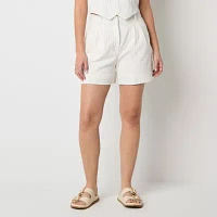 by&by Womens Mid Rise Pleated Short Juniors