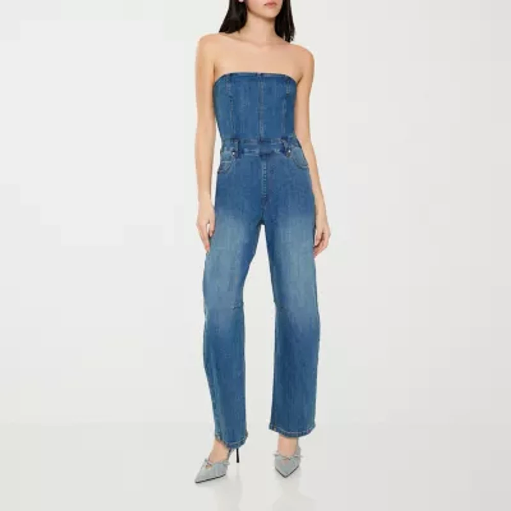 Forever 21 Barrel Leg Womens Sleeveless Jumpsuit-Juniors
