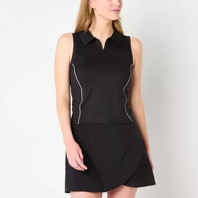 Xersion Everultra-Lite Womens Sleeveless Zip Polo Shirt