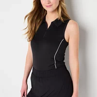 Xersion Everultra-Lite Womens Sleeveless Zip Polo Shirt