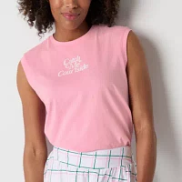Xersion Womens Round Neck Sleeveless Graphic Muscle Tank Top