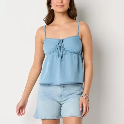 a.n.a Soft Drape Womens Split Tie Neck Camisole