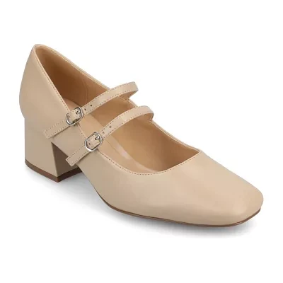 Journee Collection Womens Nally Square Block Heel Pumps