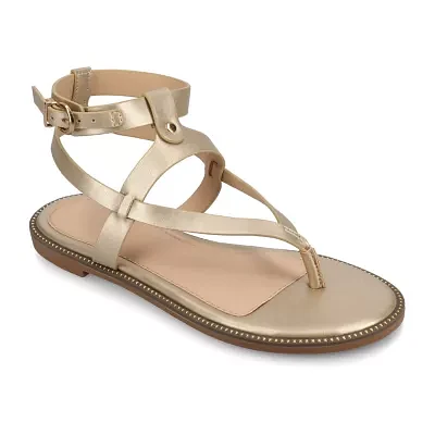 Journee Collection Womens Tangie Ankle Strap Flat Sandals