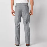 Stafford Mens Plaid Classic Fit Flat Front Suit Pant