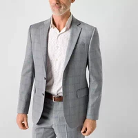 Stafford Mens Plaid Classic Fit Suit Jacket