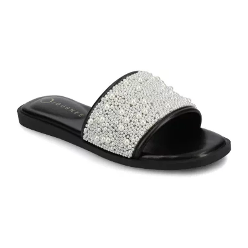 Journee Collection Womens Precly Flat Sandals