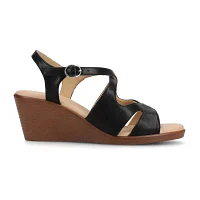 Journee Collection Womens Kedzieii Wedge Sandals