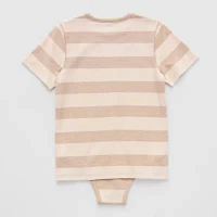 Thereabouts Little & Big Boys Adaptive Crew Neck Short Sleeve Bodysuit