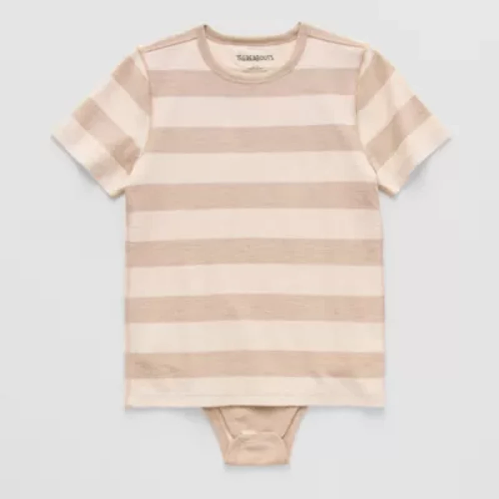 Thereabouts Little & Big Boys Adaptive Crew Neck Short Sleeve Bodysuit