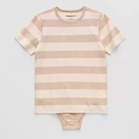 Thereabouts Little & Big Boys Adaptive Crew Neck Short Sleeve Bodysuit